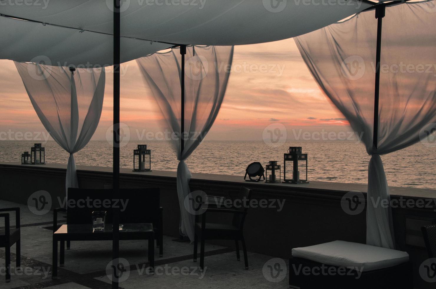 Sonnenuntergang Terrasse Mittelmeer foto