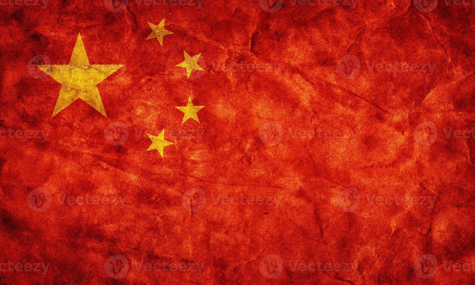 China-Grunge-Flagge. Artikel aus meiner Vintage-Retro-Flaggen-Sammlung foto