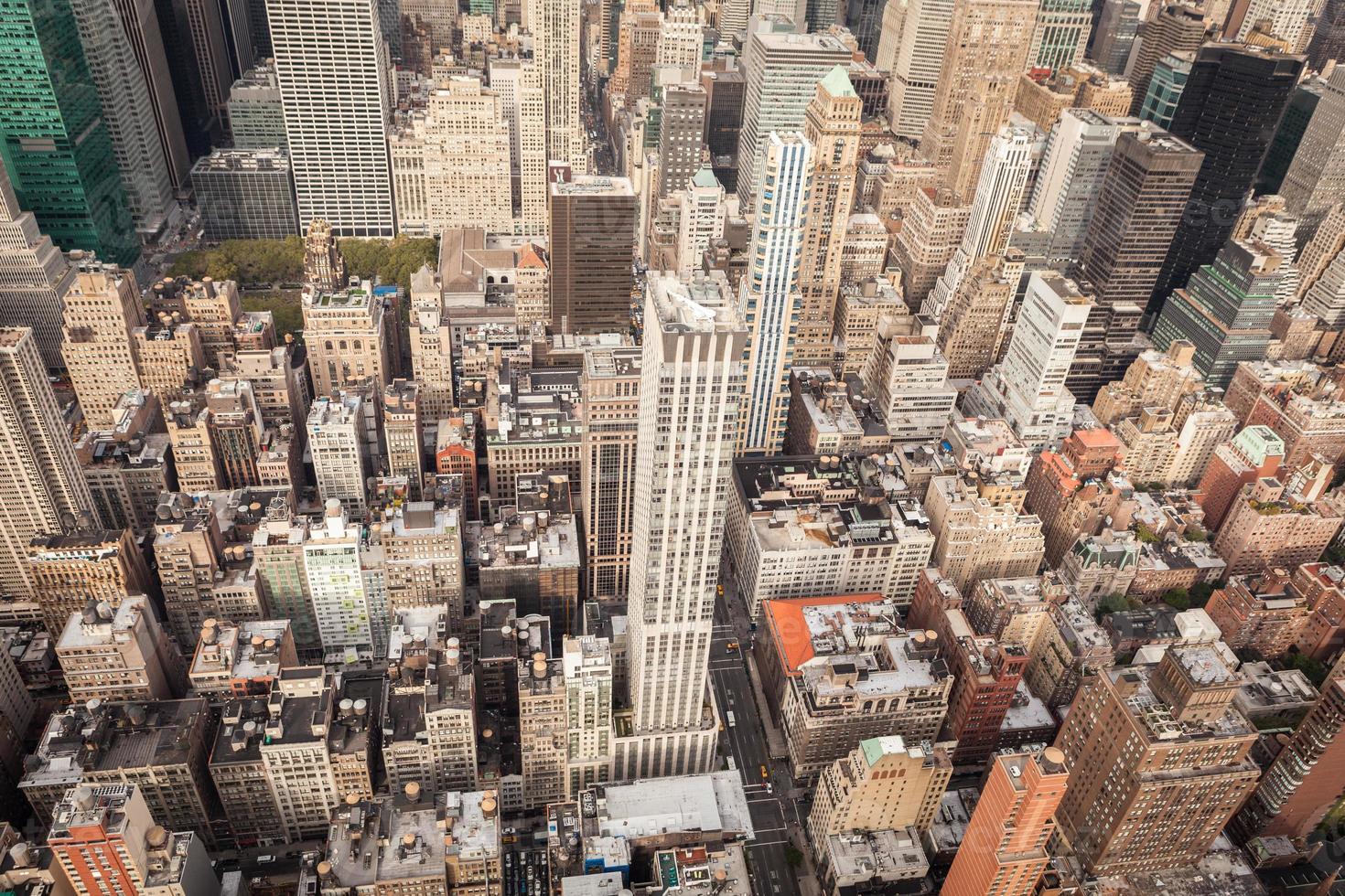 Luftaufnahme der Innenstadt von Manhattan New York City foto