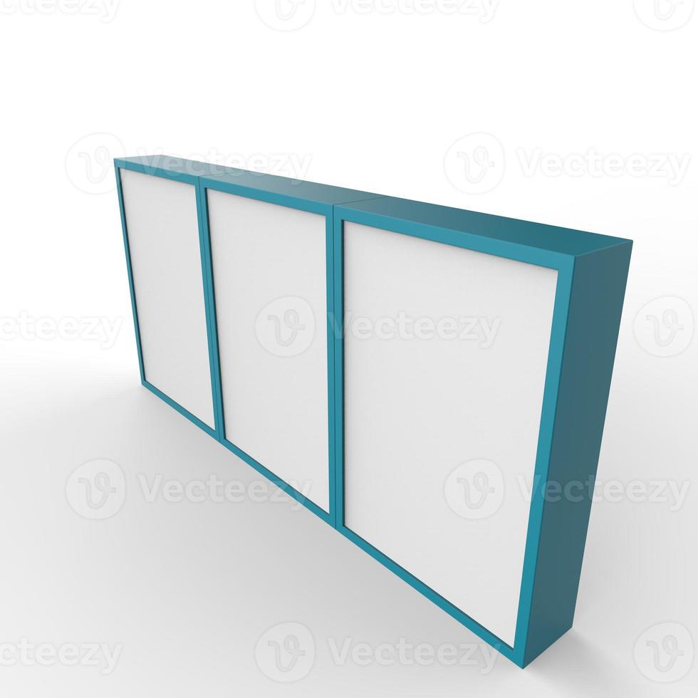 hellblaue plakatwerbung der plakatwand 3d illustration foto