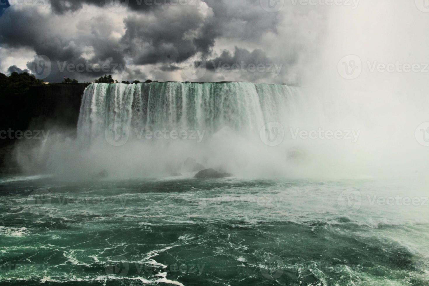 Ein Blick auf die Niagarafälle von der kanadischen Seite foto