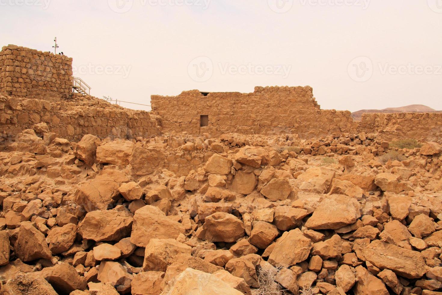 ein blick auf die alte jüdische festung masada in israel foto