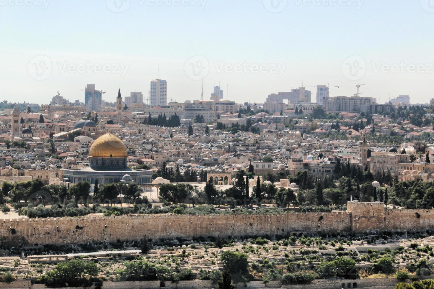 ein Panoramablick auf Jerusalem foto