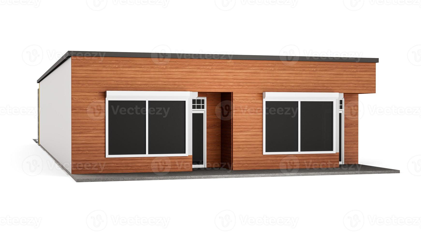 Schaufenster im modernen Gebäude Mart Store 3D-Darstellung foto