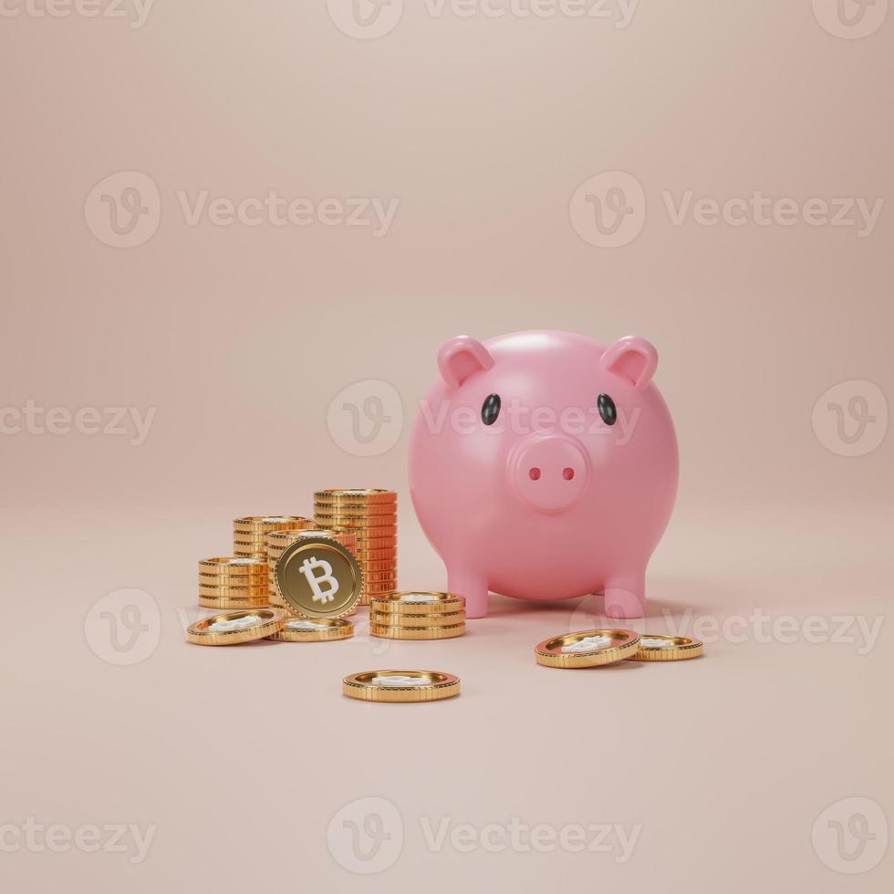 Sparschwein und Bitcoin foto