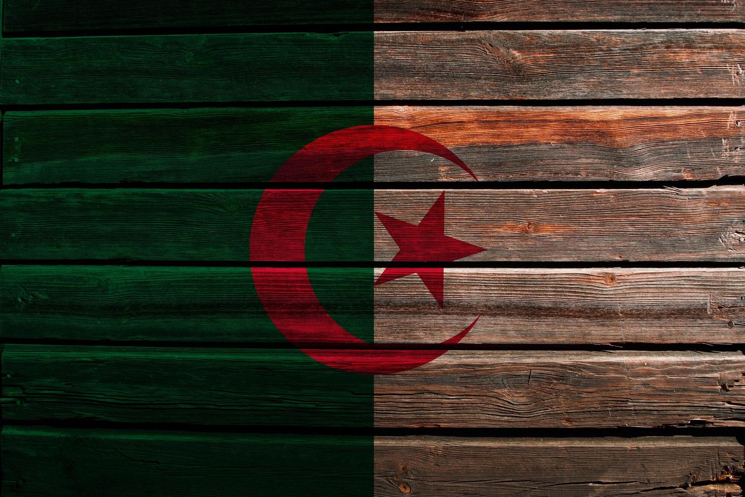 Flagge von Algerien auf Holz foto