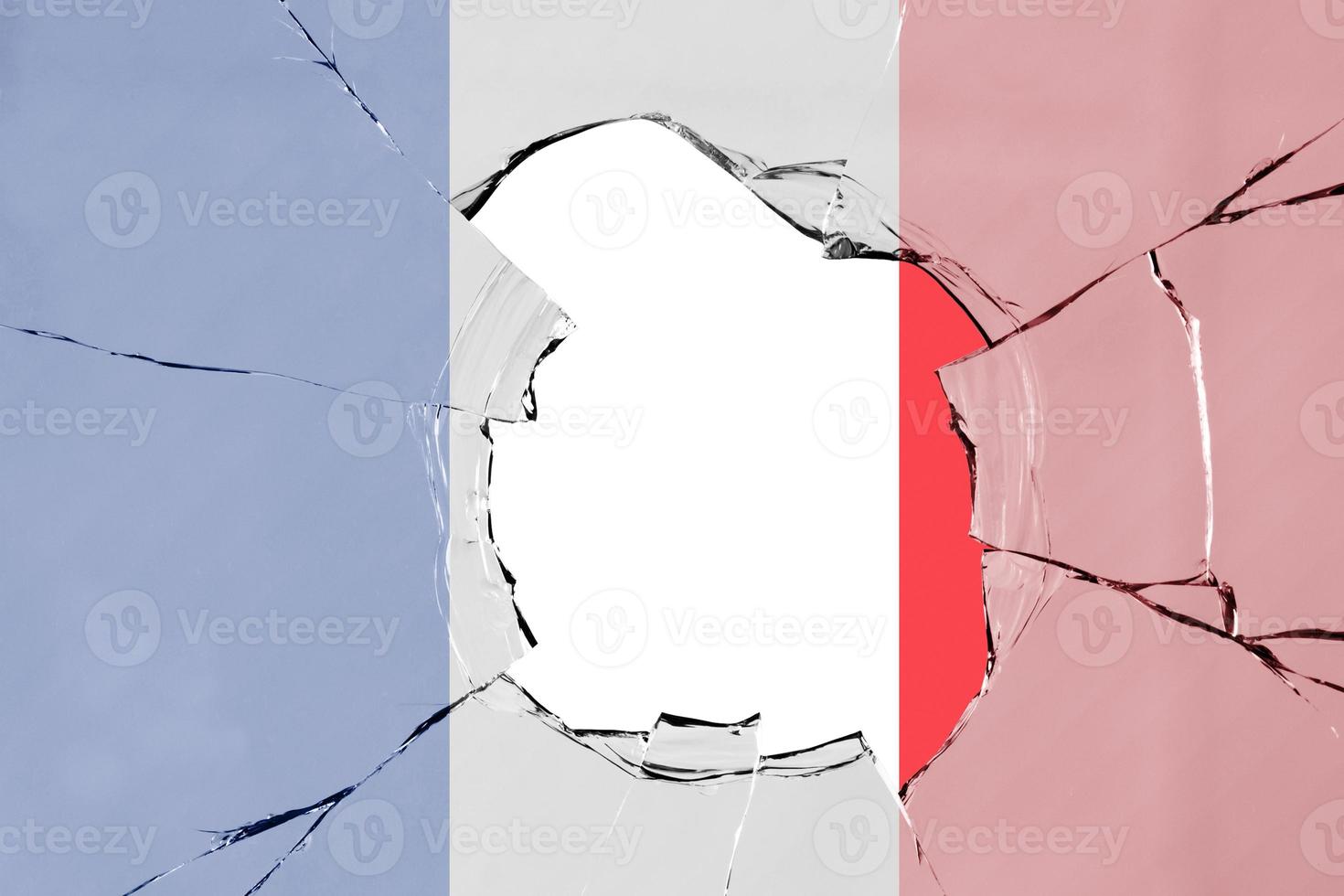 Flagge von Frankreich auf Glas foto