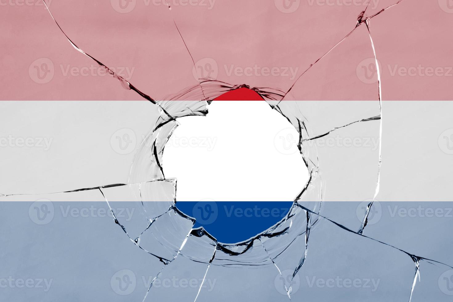 Flagge der Niederlande auf Glas foto