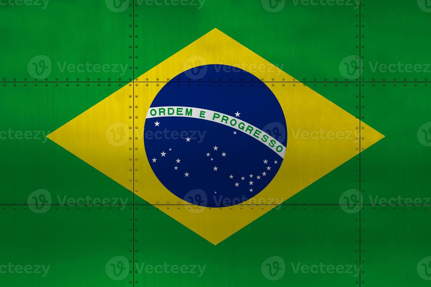 Flagge von Brasilien auf Metall foto