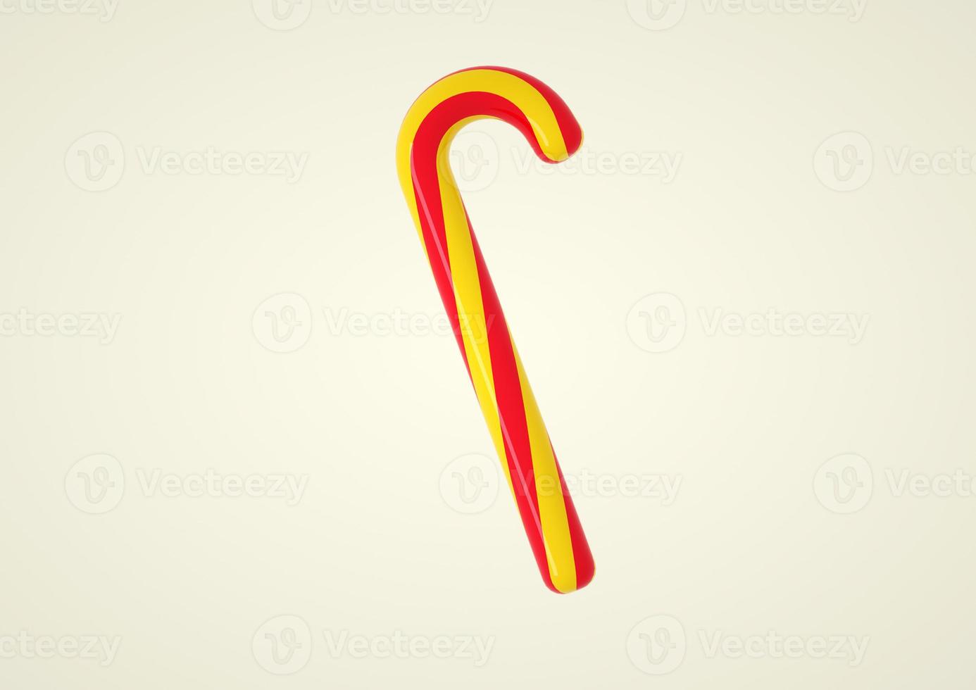 Weihnachten Candy Cane Lollipop rote und gelbe Farben 3D-Render foto