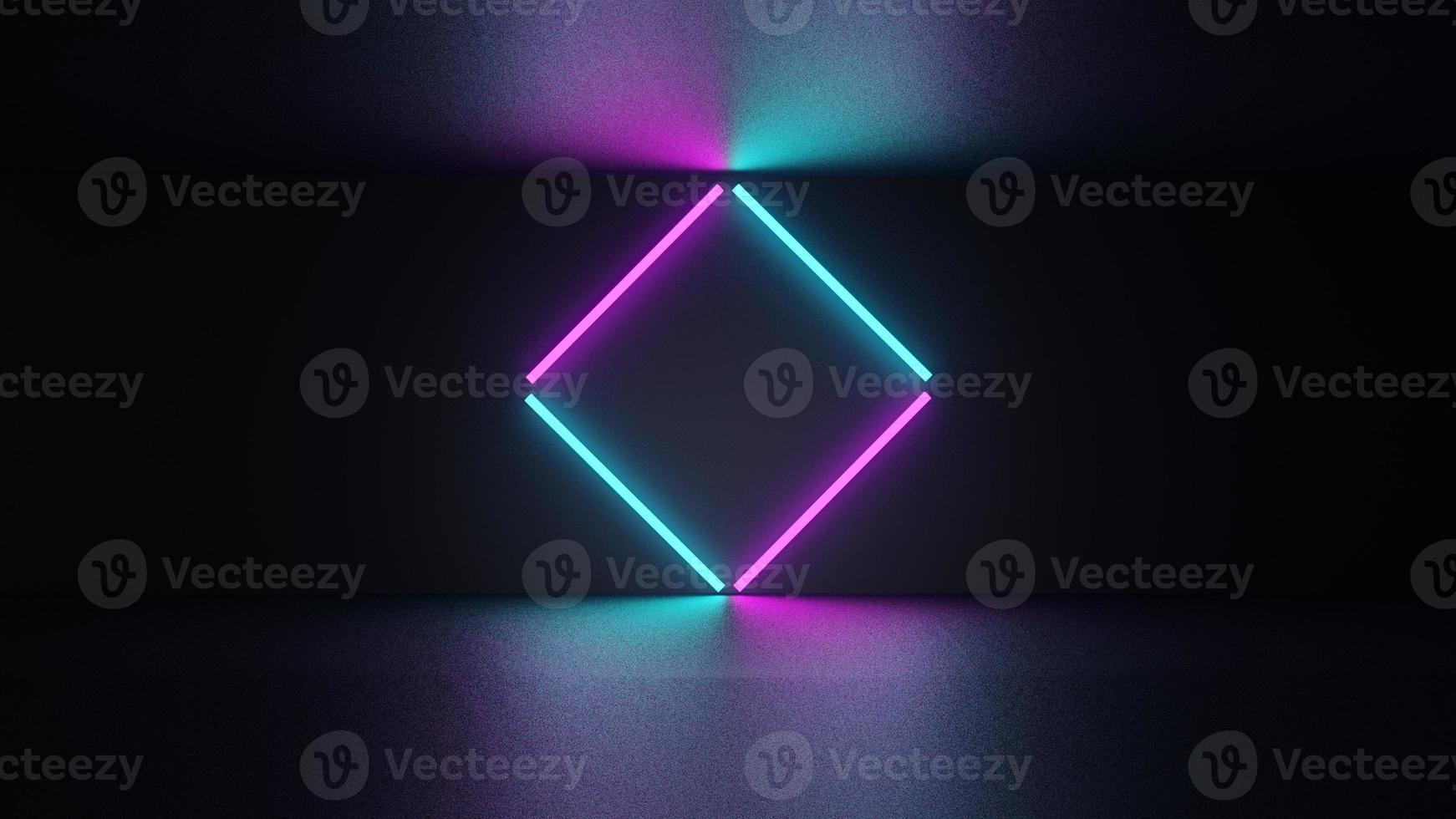 3d render.blue und pink neonlichtkreis rahmendesign. abstrakte kosmische lebendige farbkreiskulisse.glühende neonbeleuchtung auf dunklem hintergrund mit kopierraum.neonlichter, bogen, lasershow foto