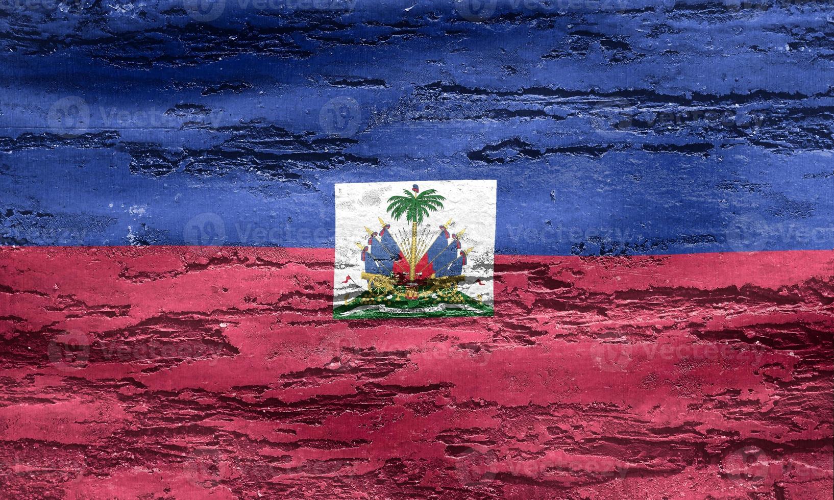 3D-Darstellung einer Haiti-Flagge - realistische wehende Stoffflagge foto