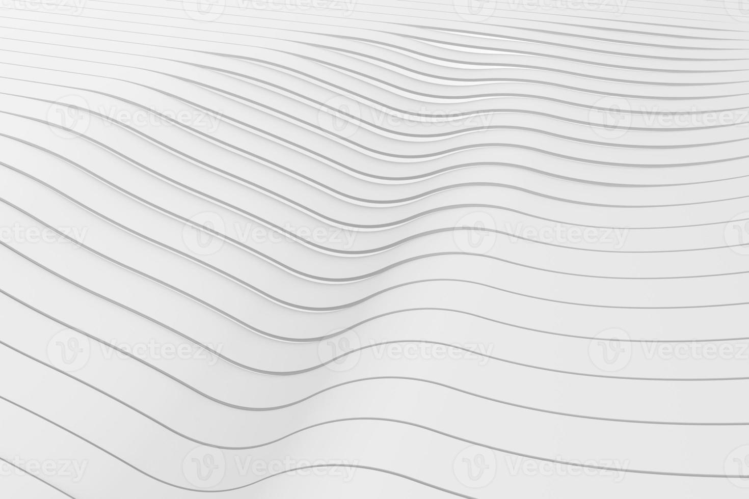 weißer Hintergrund mit Lautstärkelinien. abstraktes dreidimensionales Wellenband 3D-Rendering foto