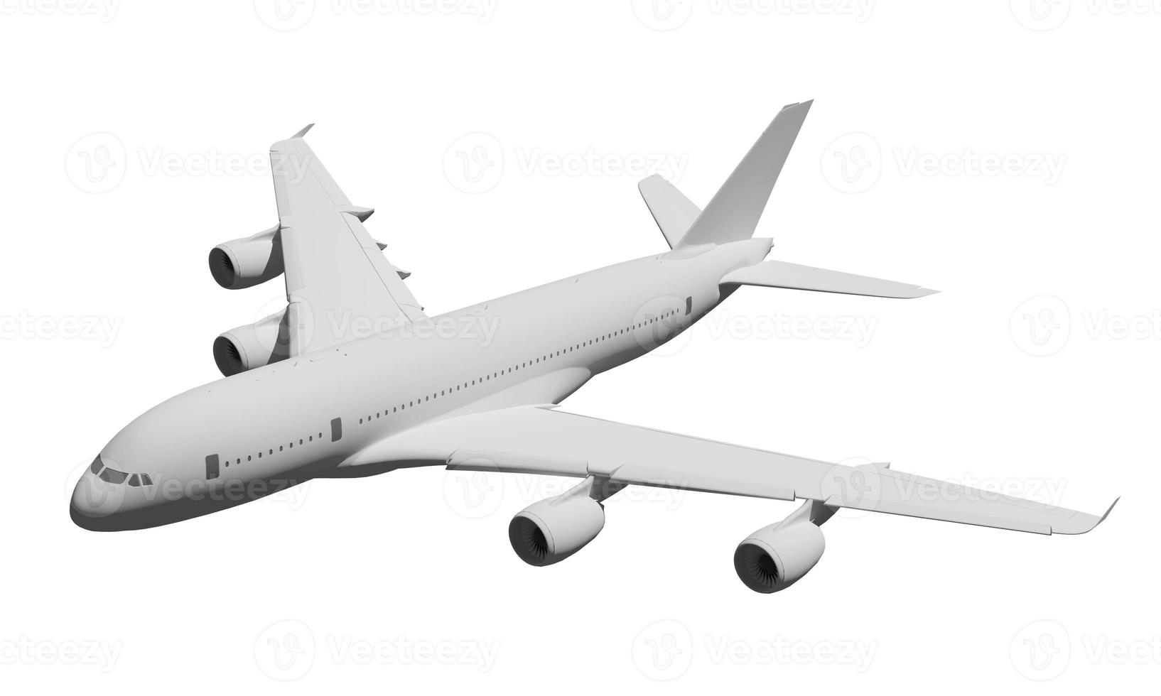 Flugzeug isoliert auf weißem Hintergrund, 3D-Rendering foto