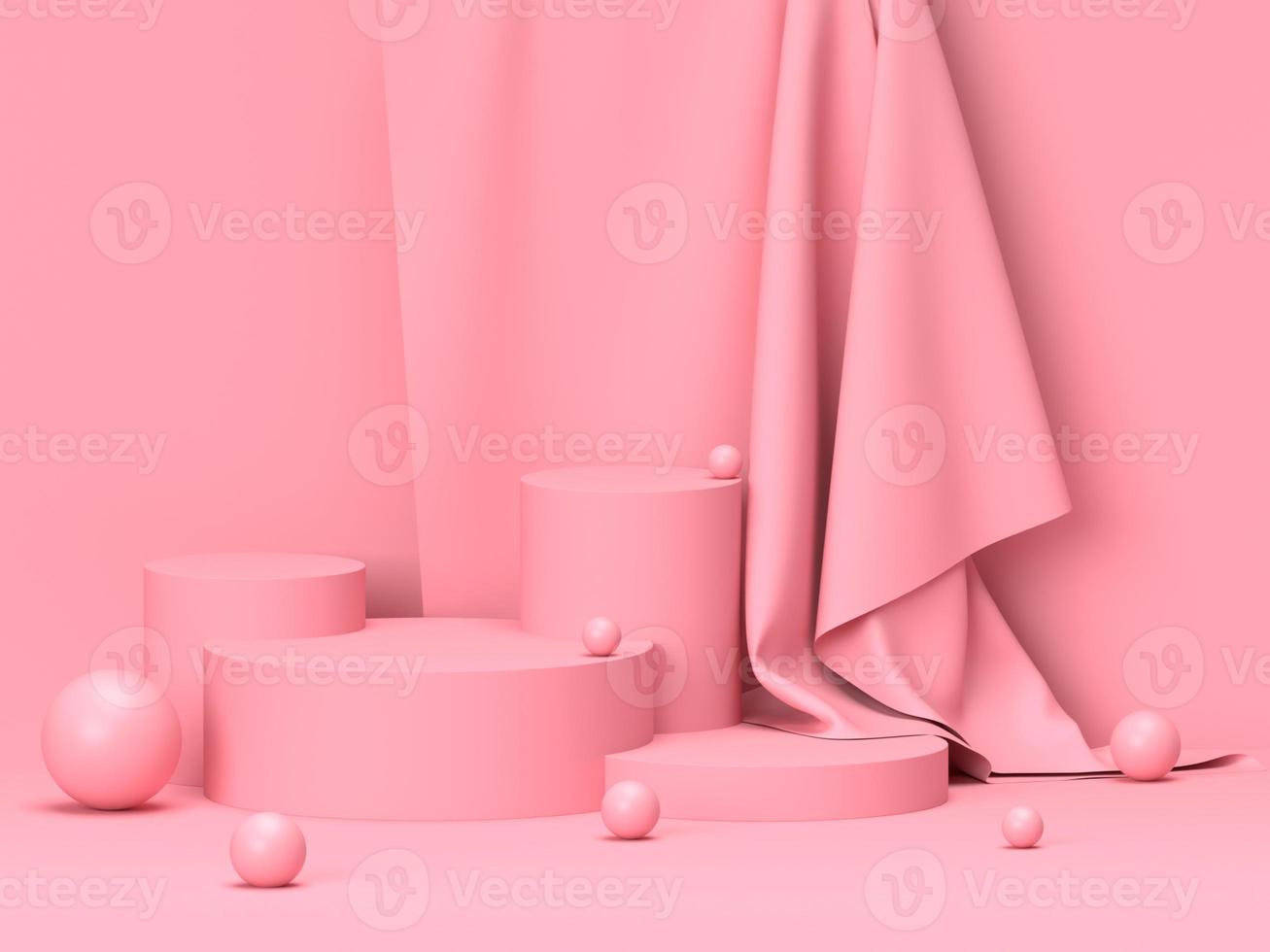 3d abstrakter render.beauty-produkte für kosmetik- und hautpflegeverpackungsmodell minimales design auf rosa pastellhintergrund foto