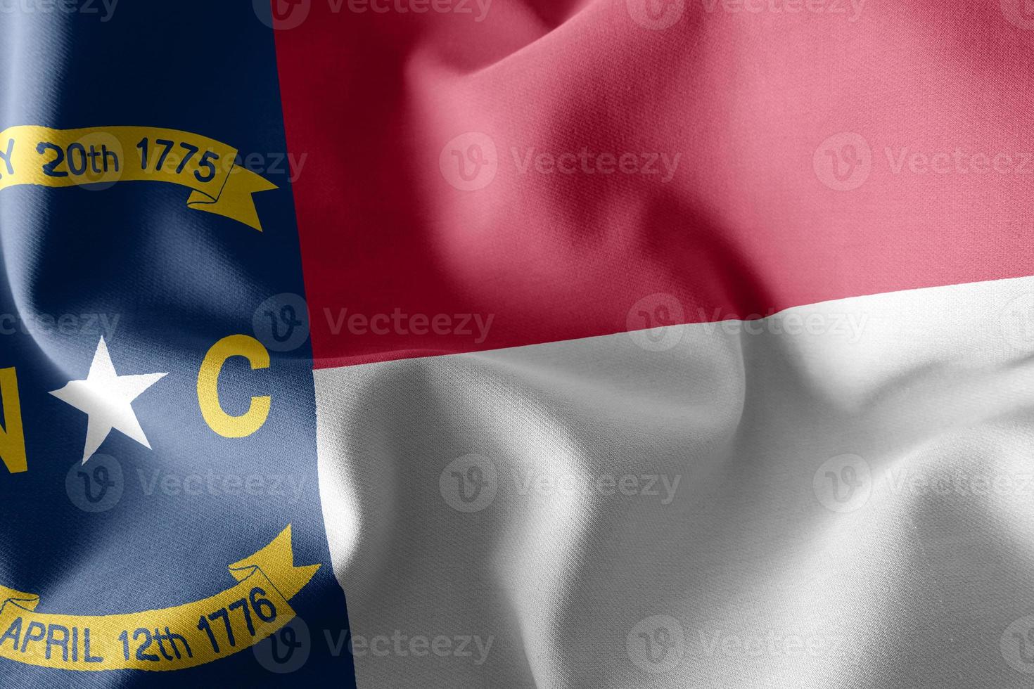 3d-illustration flagge von north carolina ist eine region von united sta foto