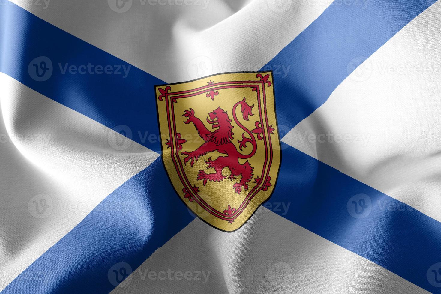 3D-Darstellung Die Flagge von Nova Scotia ist eine Region Kanadas. winken foto
