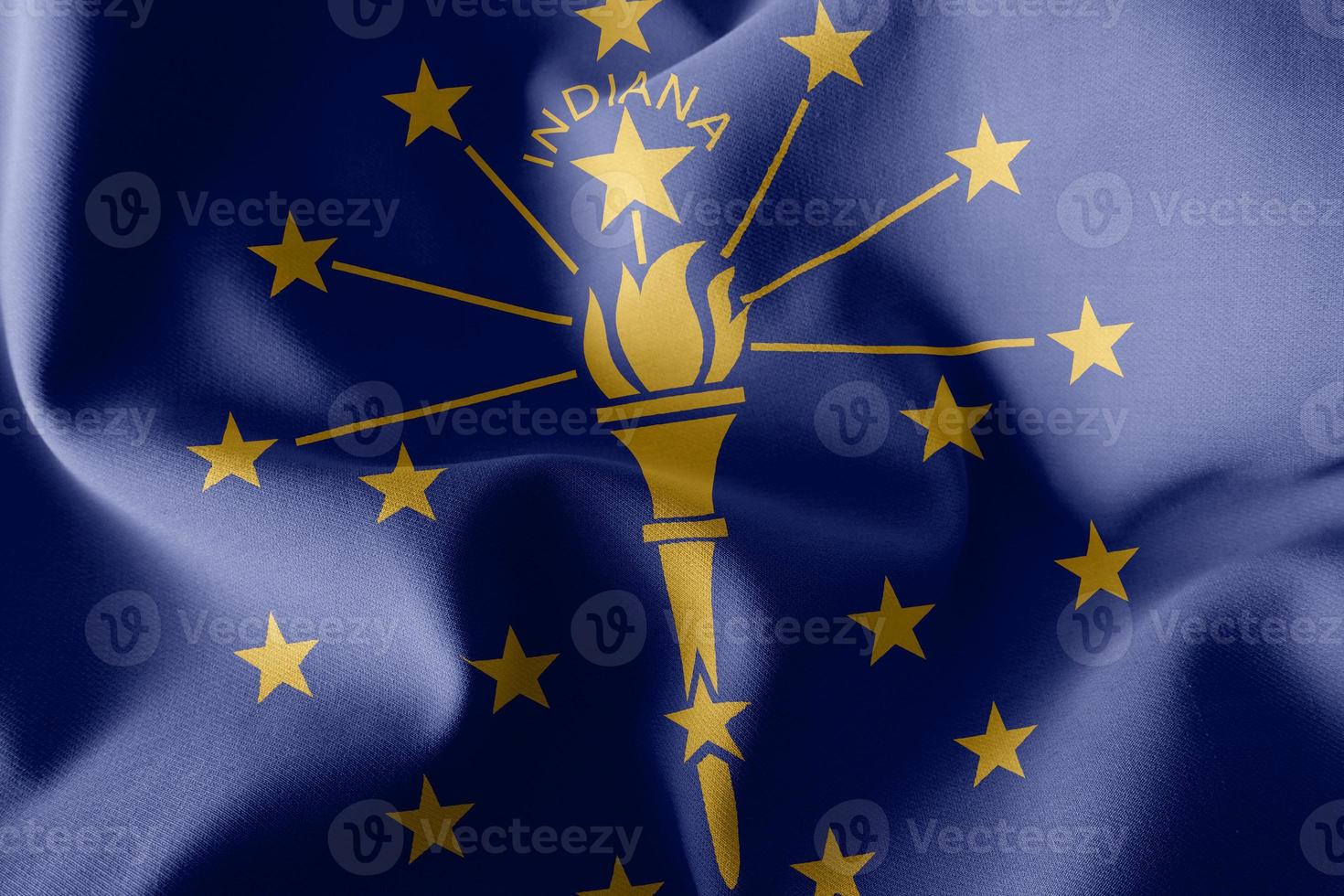 3D-Darstellung Flagge von Indiana ist eine Region der Vereinigten Staaten. wa foto