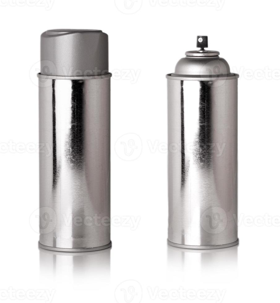 glänzende Metallflasche mit Sprüher foto