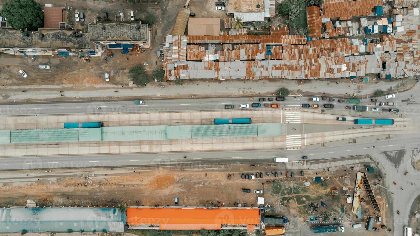 Luftaufnahme des Industriegebiets in Daressalam foto