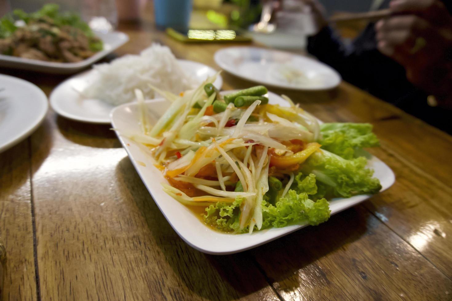 Papayasalat thailändisches Essen foto