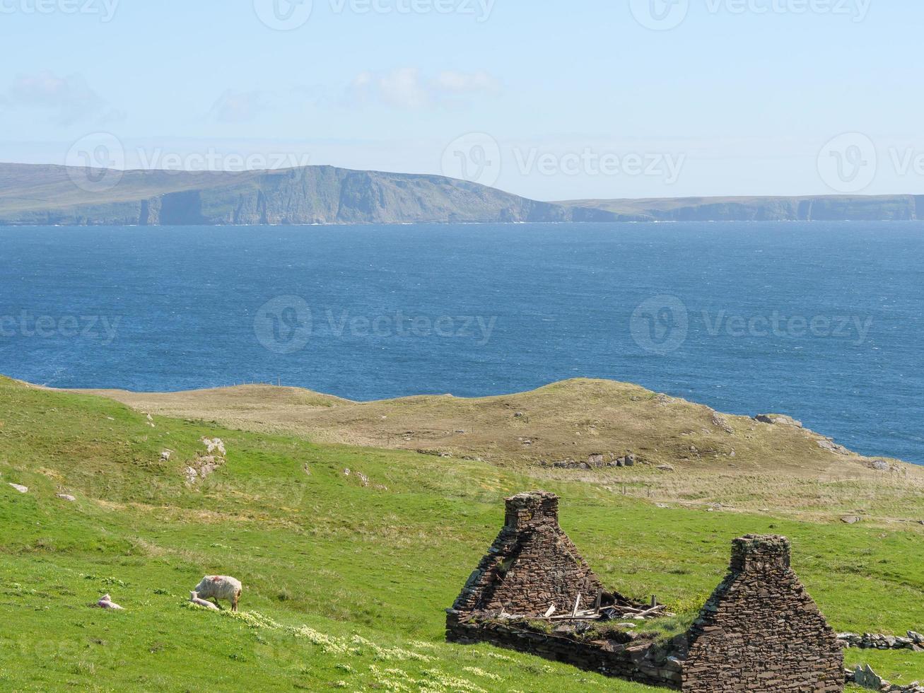 die stadt lerwick und die shetlandinseln foto