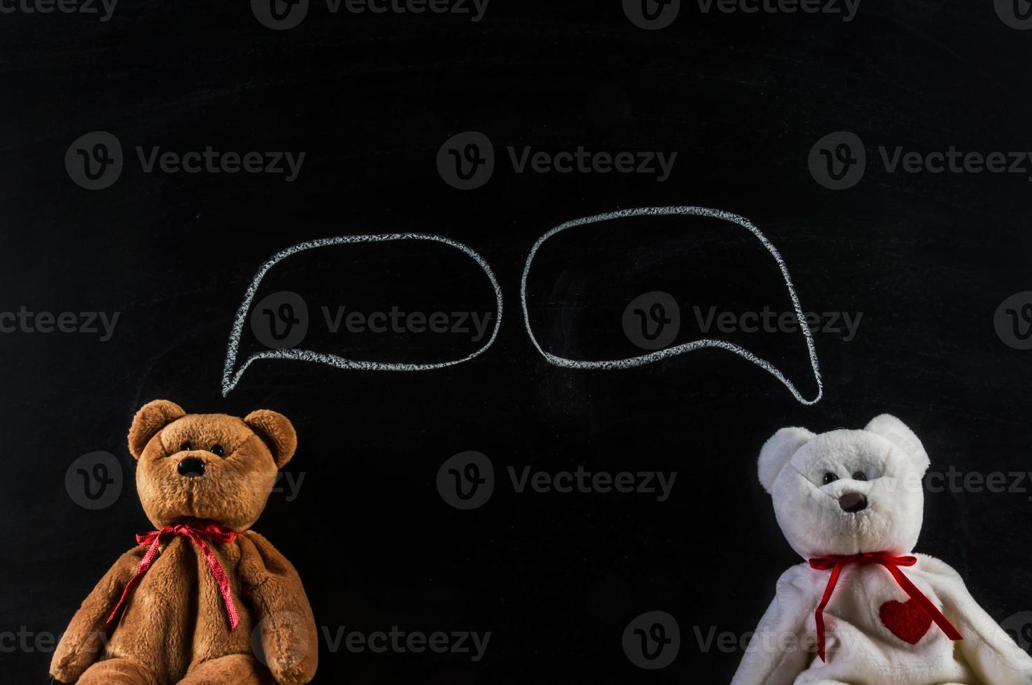Teddybär mit Tafel, Hintergrund foto