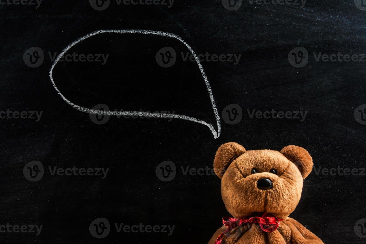 Teddybär mit Tafel, Hintergrund foto