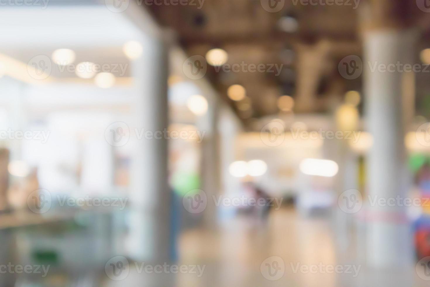 abstrakte Unschärfe modernes Einkaufszentrum Innenraum defokussierter Hintergrund foto