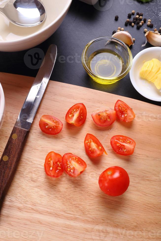 Zutat für Tomatensuppe foto