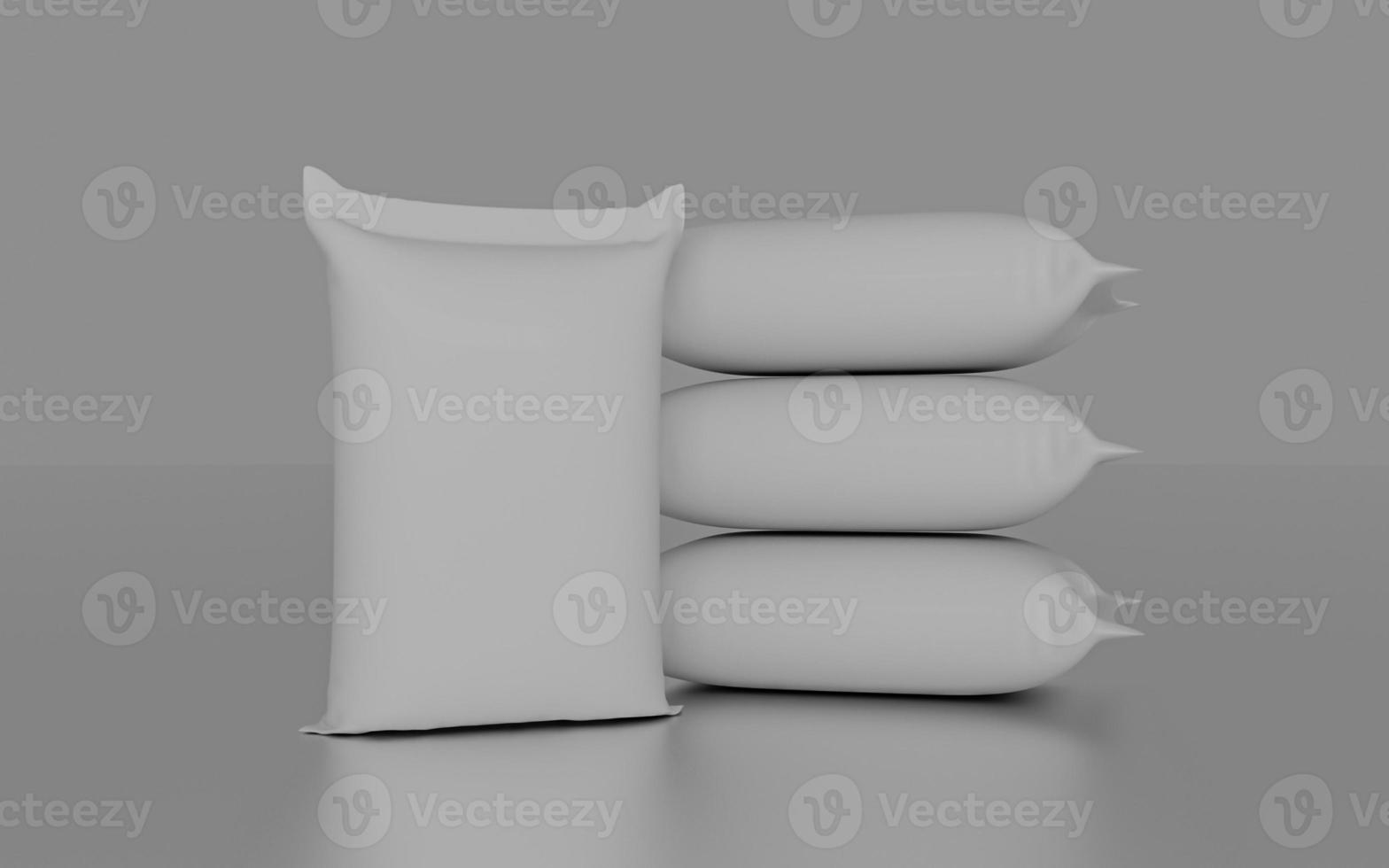 Reissack, Sandsack, Landwirtschaftsprodukt isoliert auf weißem Hintergrund 3D-Darstellung foto