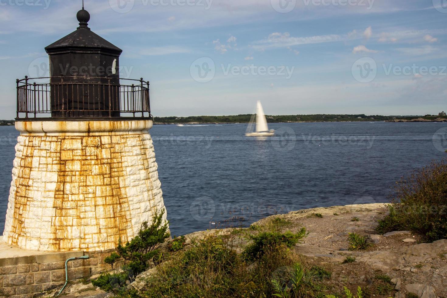 Castle Hill Leuchtturm in Newport Rhode Island foto