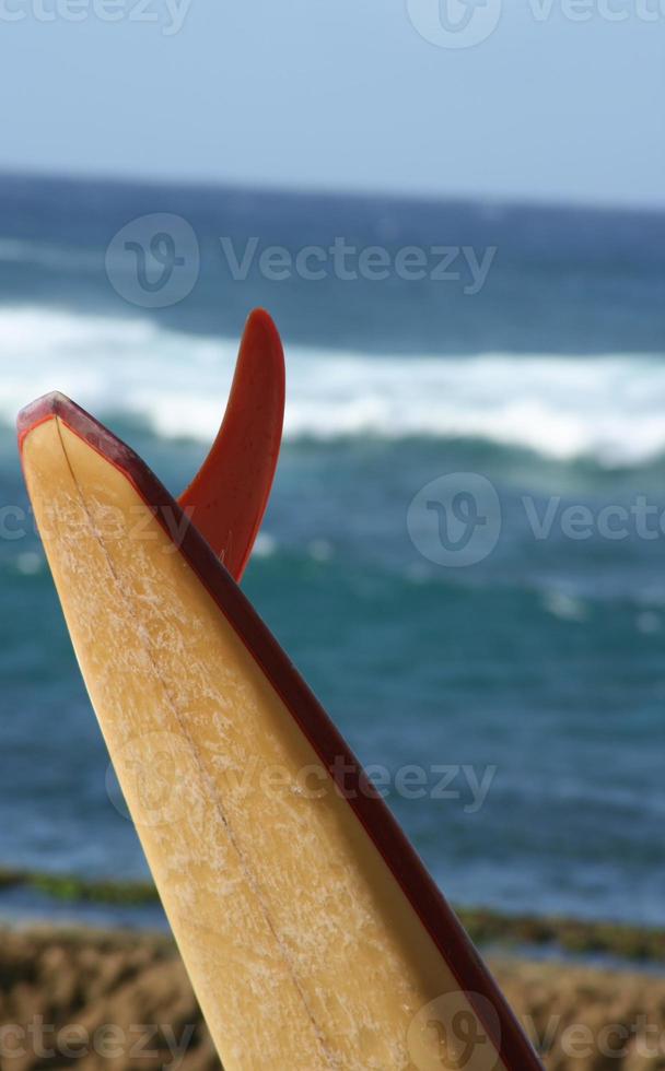 schiefen Surfbrett mit Flosse foto