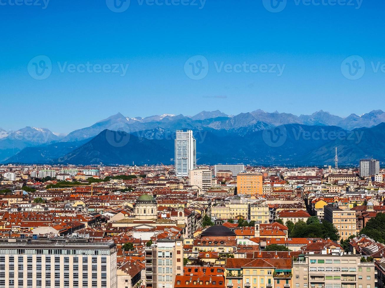 hdr-luftaufnahme von turin foto