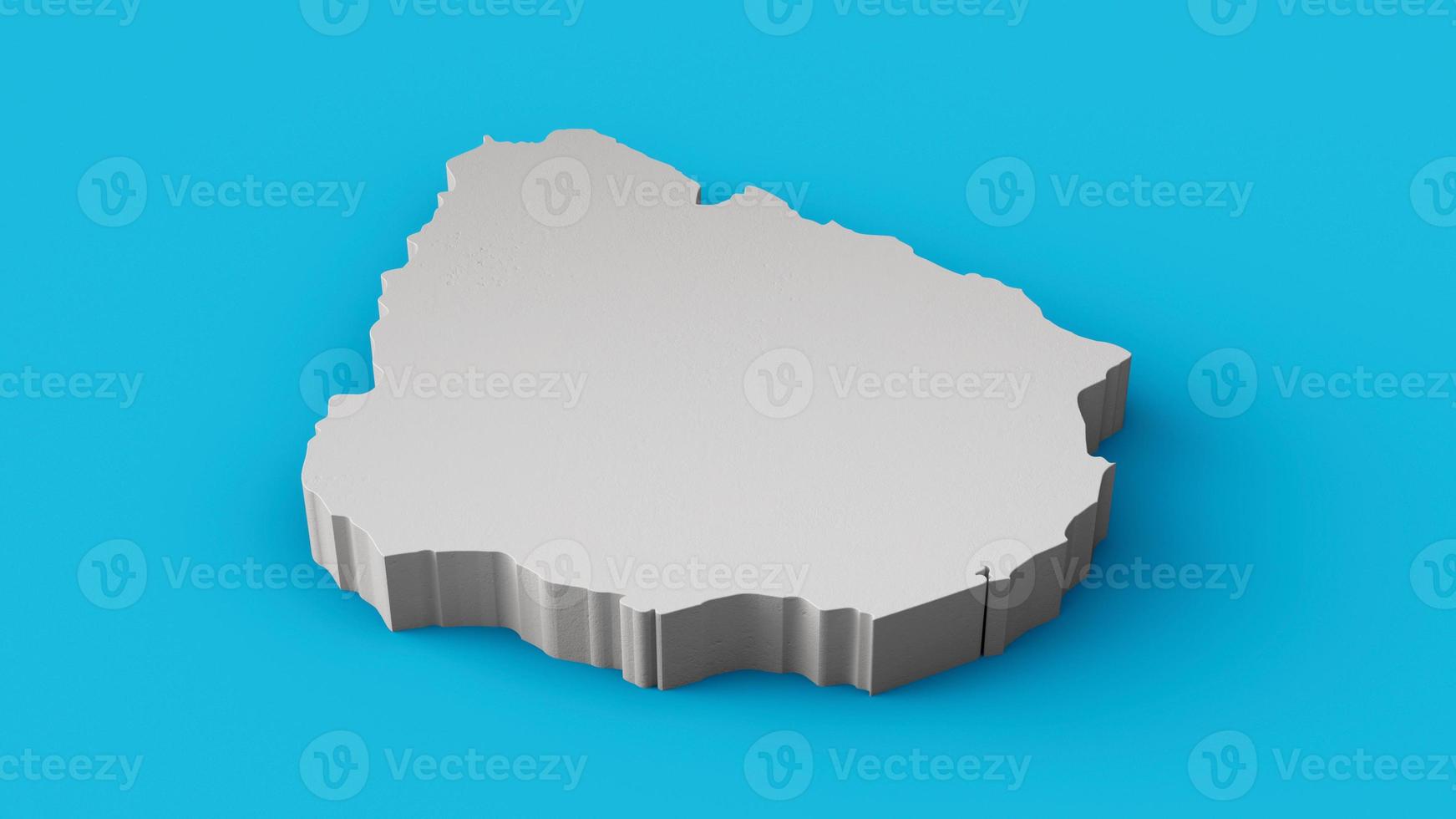 uruguay 3d-karte geographie kartographie und topologie meerblaue oberfläche 3d illustration foto