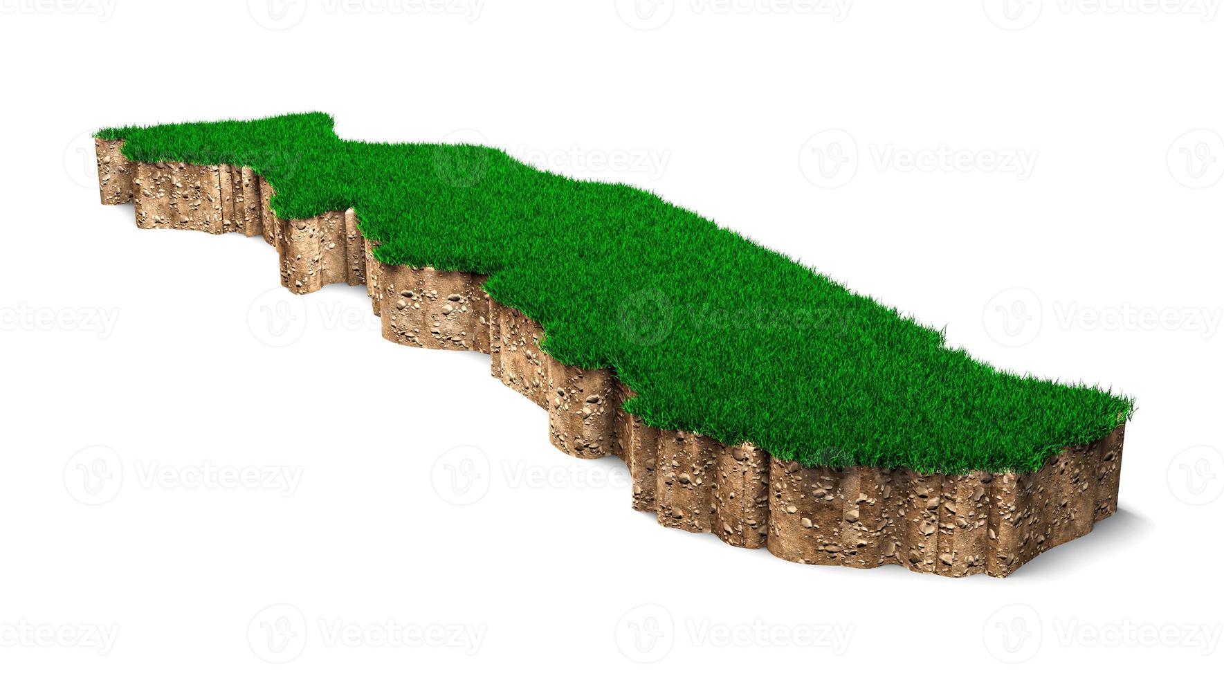 togo karte boden land geologie querschnitt mit grünem gras und felsen bodentextur 3d illustration foto