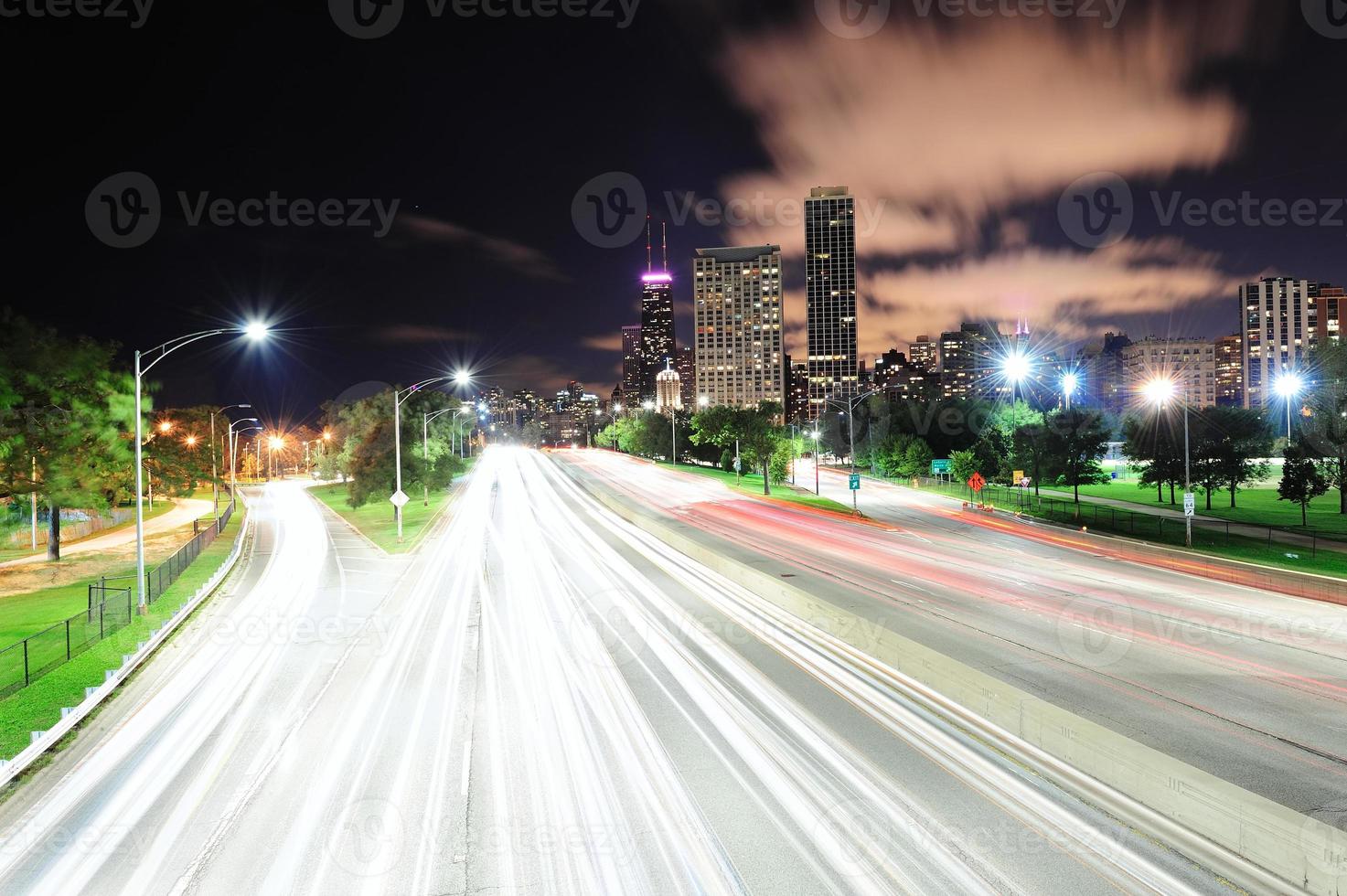 Chicago in der Nacht foto