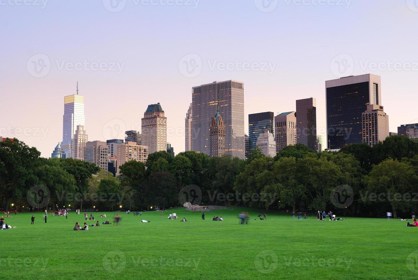 new york city central park bei abenddämmerung panorama foto