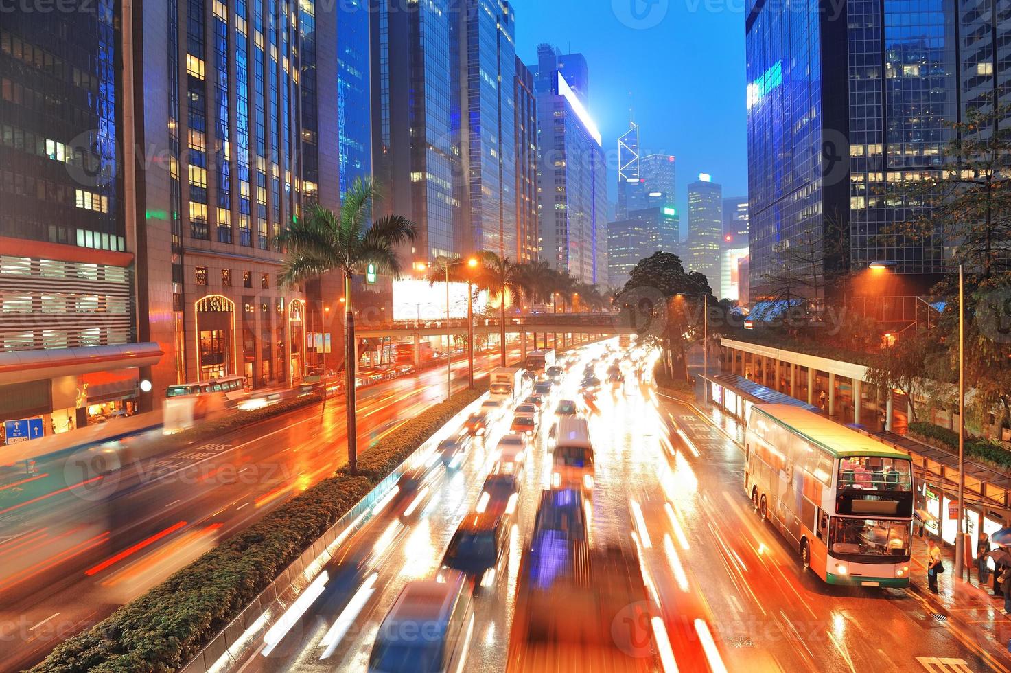 Blick auf die Straße von Hongkong foto