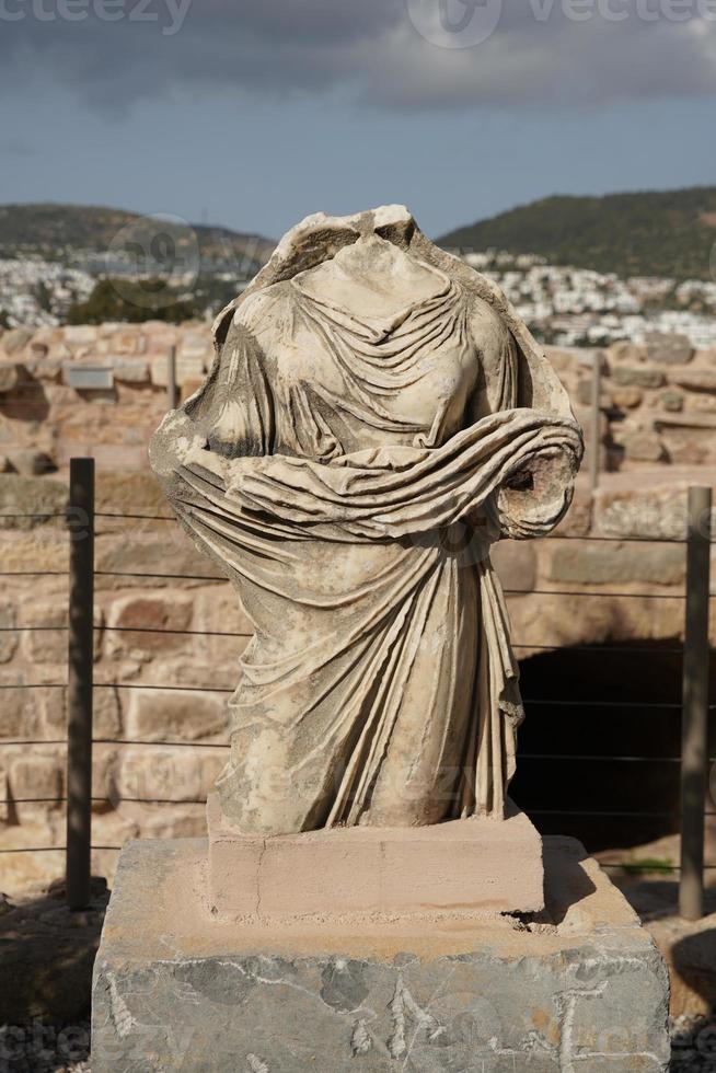 Skulptur in der Burg von Bodrum, Mugla, Türkei foto