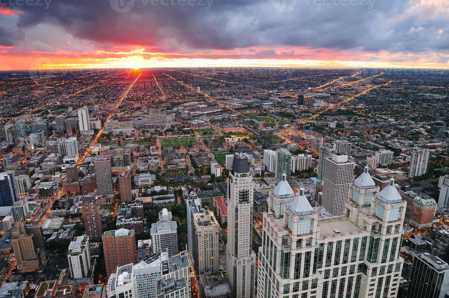 Chicago-Sonnenuntergangansicht foto