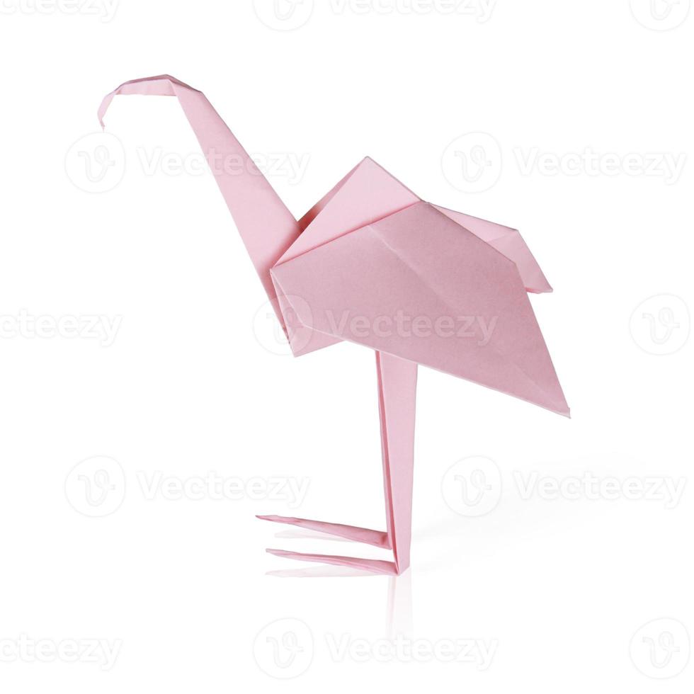 Origami rosa Papier Flamingo foto
