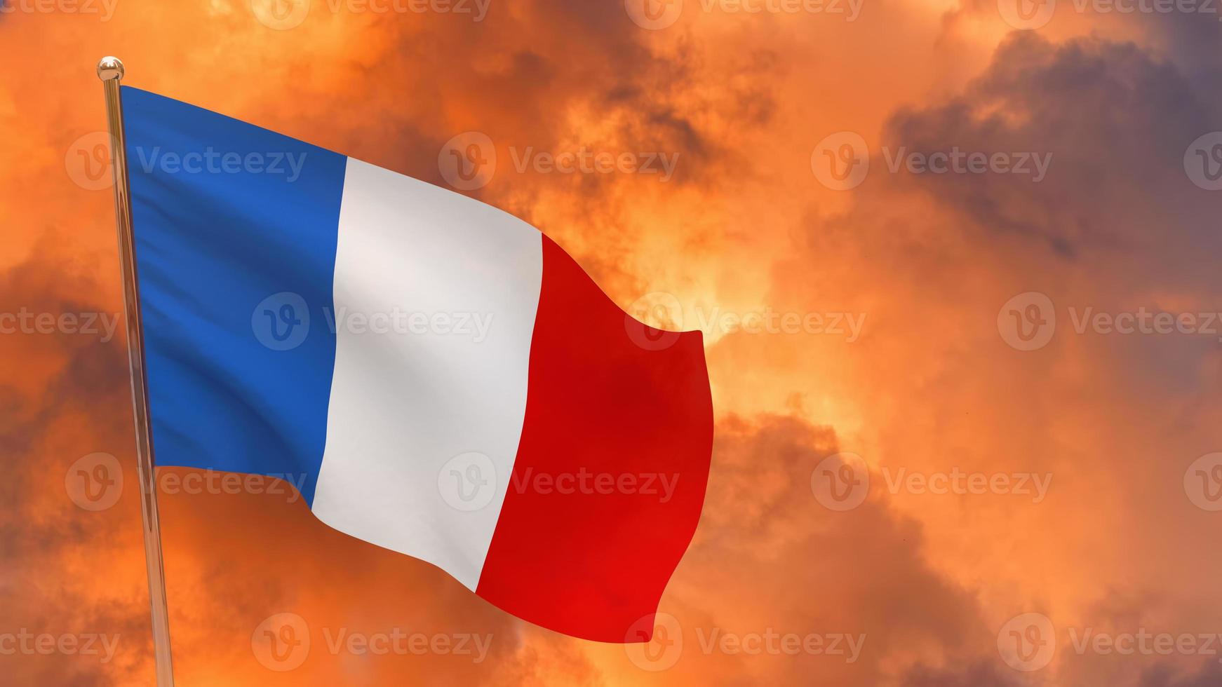 Frankreich-Flagge auf der Stange foto