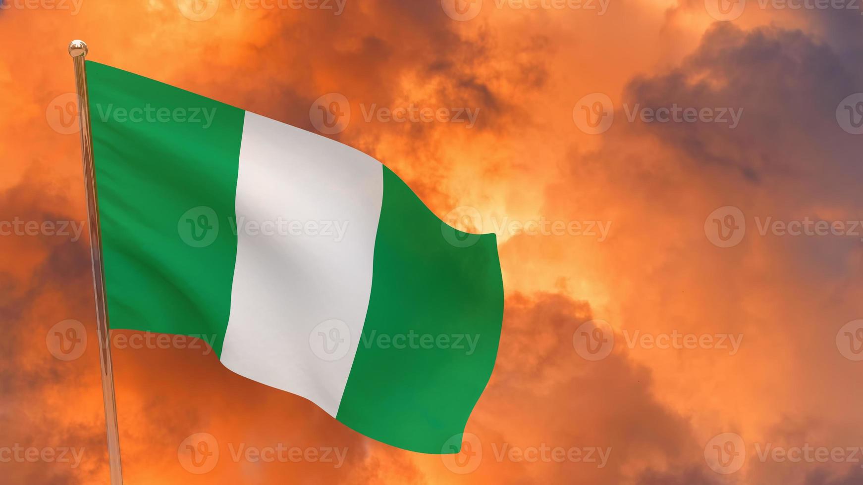 Nigeria-Flagge auf der Stange foto