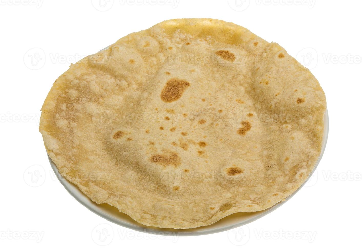 chapati auf weiß foto