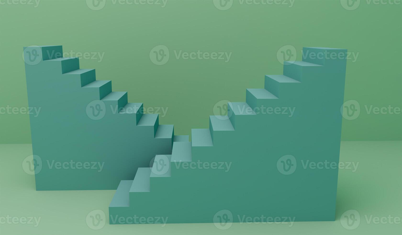 3D-Rendering Bondi Blue Color Treppe auf Oxley-Hintergrund foto