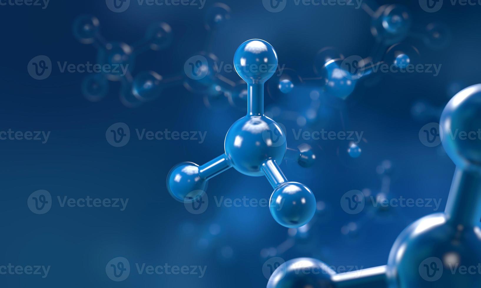 molekül- oder atomstruktur, wissenschaftlicher hintergrund, 3d-rendering foto
