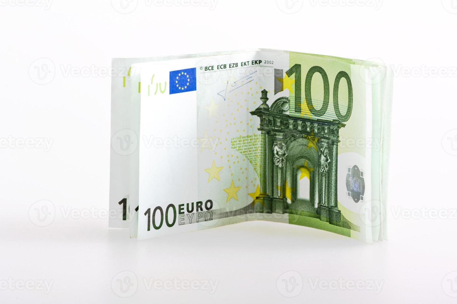 Euro Banknoten Geld hundert isoliert foto