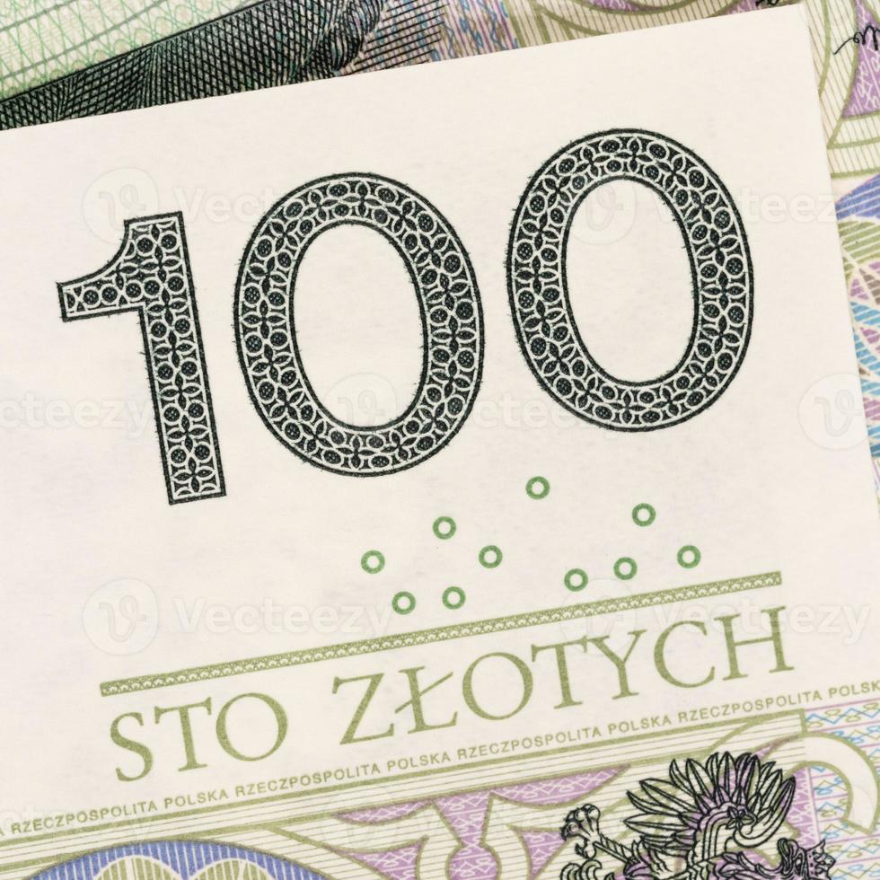 polnische Währung hundert Zloty Banknoten Hintergrund foto