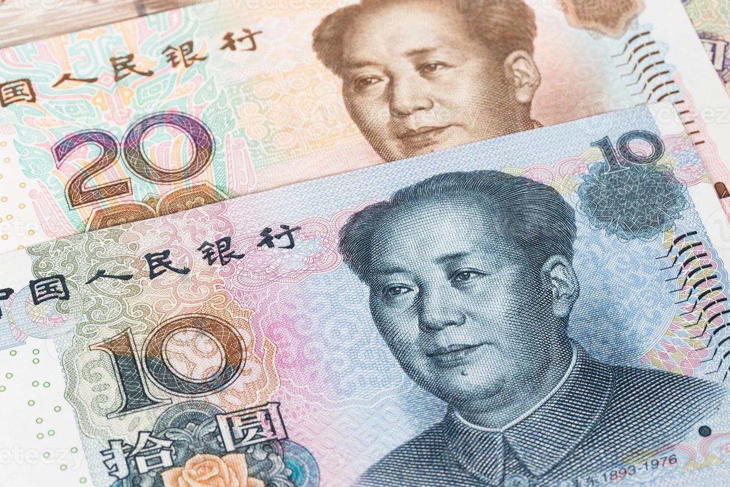 chinesische Geld Yuan Banknote Nahaufnahme foto